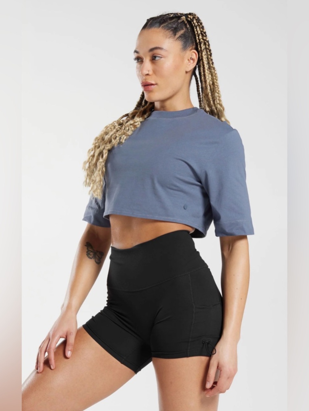 GYMSHARK COTTON BOXY CROP TOP